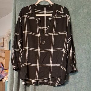 Black and White Checked Blouse